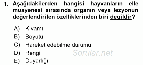 Temel Klinik Bilgisi 2017 - 2018 3 Ders Sınavı 1.Soru