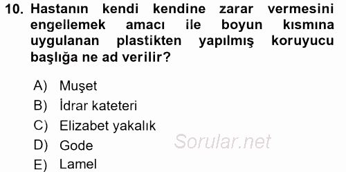 Temel Klinik Bilgisi 2017 - 2018 3 Ders Sınavı 10.Soru