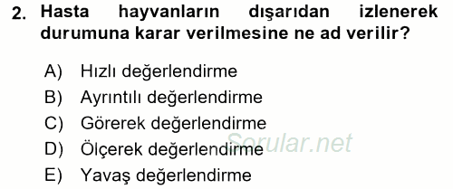 Temel Klinik Bilgisi 2017 - 2018 3 Ders Sınavı 2.Soru