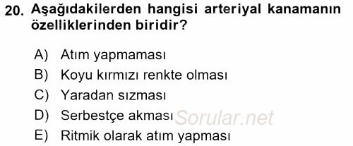 Temel Klinik Bilgisi 2017 - 2018 3 Ders Sınavı 20.Soru