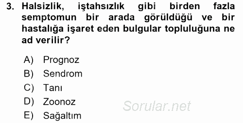 Temel Klinik Bilgisi 2017 - 2018 3 Ders Sınavı 3.Soru