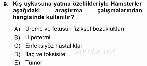 Temel Klinik Bilgisi 2017 - 2018 3 Ders Sınavı 9.Soru