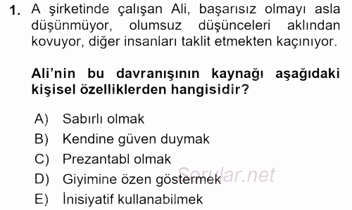 Yönetici Asistanlığı 2017 - 2018 Dönem Sonu Sınavı 1.Soru