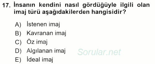 Yönetici Asistanlığı 2017 - 2018 Dönem Sonu Sınavı 17.Soru