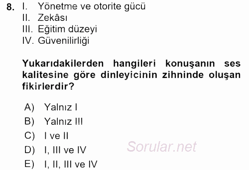 Yönetici Asistanlığı 2017 - 2018 Dönem Sonu Sınavı 8.Soru