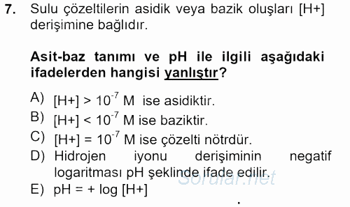 Veteriner Laboratuvar Teknikleri ve Prensipleri 2012 - 2013 Ara Sınavı 7.Soru