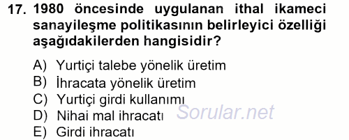 Maliye Politikası 2 2012 - 2013 Ara Sınavı 17.Soru