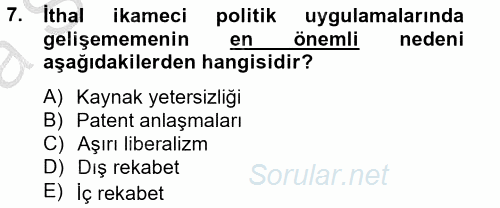 Maliye Politikası 2 2012 - 2013 Ara Sınavı 7.Soru