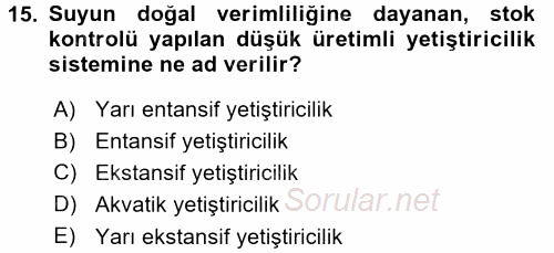 Veteriner Hizmetleri Mevzuatı ve Etik 2017 - 2018 Dönem Sonu Sınavı 15.Soru