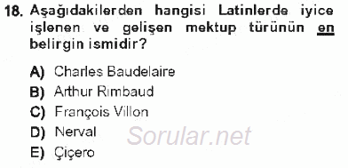Cumhuriyet Dönemi Türk Nesri 2012 - 2013 Tek Ders Sınavı 18.Soru