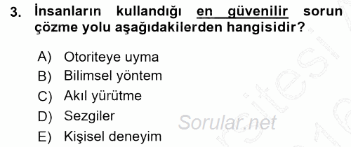 Sosyal Bilimlerde Araştırma Yöntemleri 2015 - 2016 Ara Sınavı 3.Soru