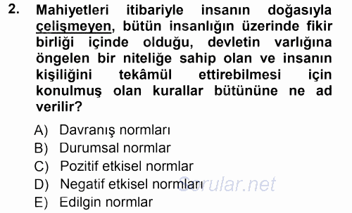 Ceza Hukukuna Giriş 2014 - 2015 Tek Ders Sınavı 2.Soru