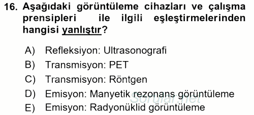 Sağlık Sosyolojisi 2017 - 2018 Ara Sınavı 16.Soru