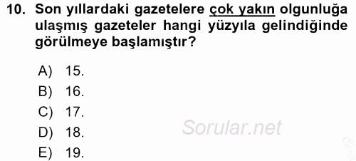 Basın Fotoğrafçılığı 2015 - 2016 Ara Sınavı 10.Soru
