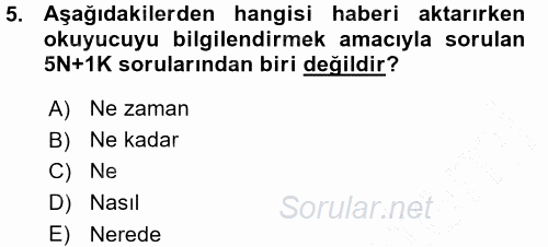 Basın Fotoğrafçılığı 2015 - 2016 Ara Sınavı 5.Soru