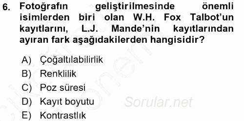 Basın Fotoğrafçılığı 2015 - 2016 Ara Sınavı 6.Soru