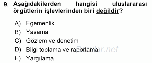 Uluslararası İlişkiler Kuramları 2 2016 - 2017 Ara Sınavı 9.Soru