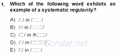 Türkçe Ses Ve Biçim Bilgisi 2013 - 2014 Ara Sınavı 1.Soru