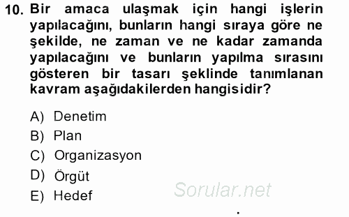Termal ve Spa Hizmetleri 2014 - 2015 Dönem Sonu Sınavı 10.Soru