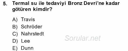 Termal ve Spa Hizmetleri 2014 - 2015 Dönem Sonu Sınavı 5.Soru