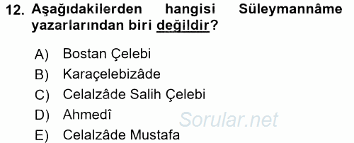 Tarih Metodu 2017 - 2018 Dönem Sonu Sınavı 12.Soru