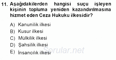 Hukukun Temel Kavramları 2 2014 - 2015 Dönem Sonu Sınavı 11.Soru