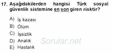 Hukukun Temel Kavramları 2 2014 - 2015 Dönem Sonu Sınavı 17.Soru