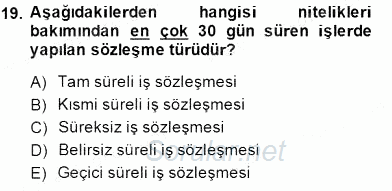 Hukukun Temel Kavramları 2 2014 - 2015 Dönem Sonu Sınavı 19.Soru