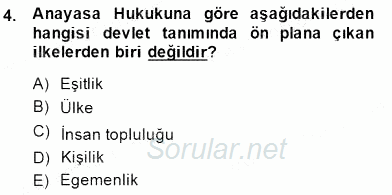 Hukukun Temel Kavramları 2 2014 - 2015 Dönem Sonu Sınavı 4.Soru