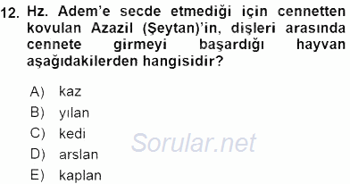 Türk Edebiyatının Mitolojik Kaynakları 2015 - 2016 Dönem Sonu Sınavı 12.Soru