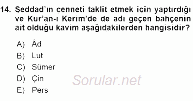 Türk Edebiyatının Mitolojik Kaynakları 2015 - 2016 Dönem Sonu Sınavı 14.Soru