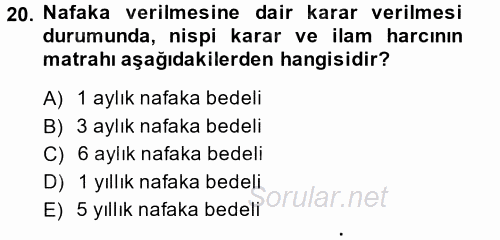 Damga Vergisi Ve Harçlar Bilgisi 2014 - 2015 Ara Sınavı 20.Soru