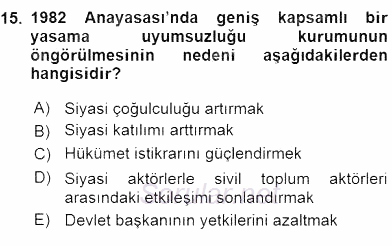 Anayasa 2 2015 - 2016 Ara Sınavı 15.Soru