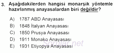 Anayasa 2 2015 - 2016 Ara Sınavı 3.Soru