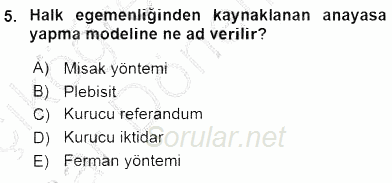 Anayasa 2 2015 - 2016 Ara Sınavı 5.Soru