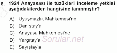 Anayasa 2 2015 - 2016 Ara Sınavı 6.Soru