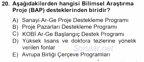 İletişim Araştırmaları 2013 - 2014 Dönem Sonu Sınavı 20.Soru