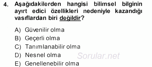 İletişim Araştırmaları 2013 - 2014 Dönem Sonu Sınavı 4.Soru