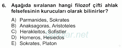 Türkiye´de Felsefenin Gelişimi 2 2012 - 2013 Ara Sınavı 6.Soru