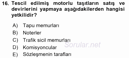 Türk Vergi Sistemi 2016 - 2017 Dönem Sonu Sınavı 16.Soru