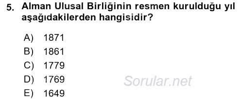 Uluslararası Politika 1 2016 - 2017 Ara Sınavı 5.Soru