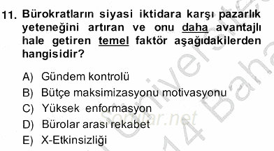 Kamu Ekonomisi 2 2013 - 2014 Ara Sınavı 11.Soru