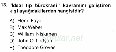 Kamu Ekonomisi 2 2013 - 2014 Ara Sınavı 13.Soru