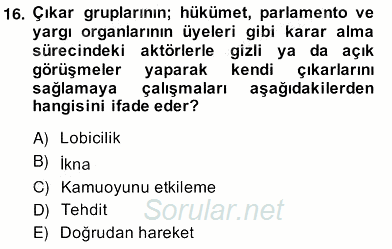 Kamu Ekonomisi 2 2013 - 2014 Ara Sınavı 16.Soru