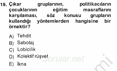 Kamu Ekonomisi 2 2013 - 2014 Ara Sınavı 19.Soru