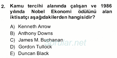 Kamu Ekonomisi 2 2013 - 2014 Ara Sınavı 2.Soru