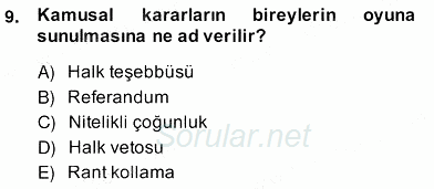 Kamu Ekonomisi 2 2013 - 2014 Ara Sınavı 9.Soru