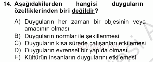 Örgütsel Davranış 2012 - 2013 Ara Sınavı 14.Soru