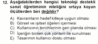 Görsel Sanatlar Eğitimi 2014 - 2015 Dönem Sonu Sınavı 12.Soru