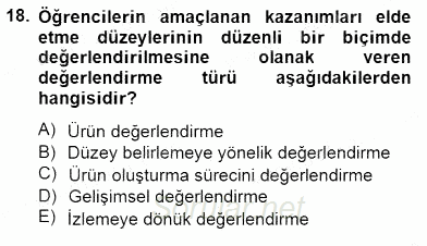 Görsel Sanatlar Eğitimi 2014 - 2015 Dönem Sonu Sınavı 18.Soru